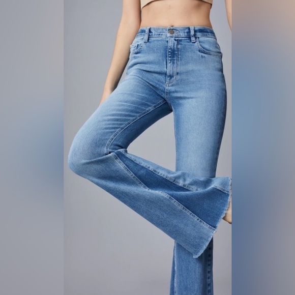 DL1961 Rachel Flare high rise long jeans 28 - Picture 5 of 11